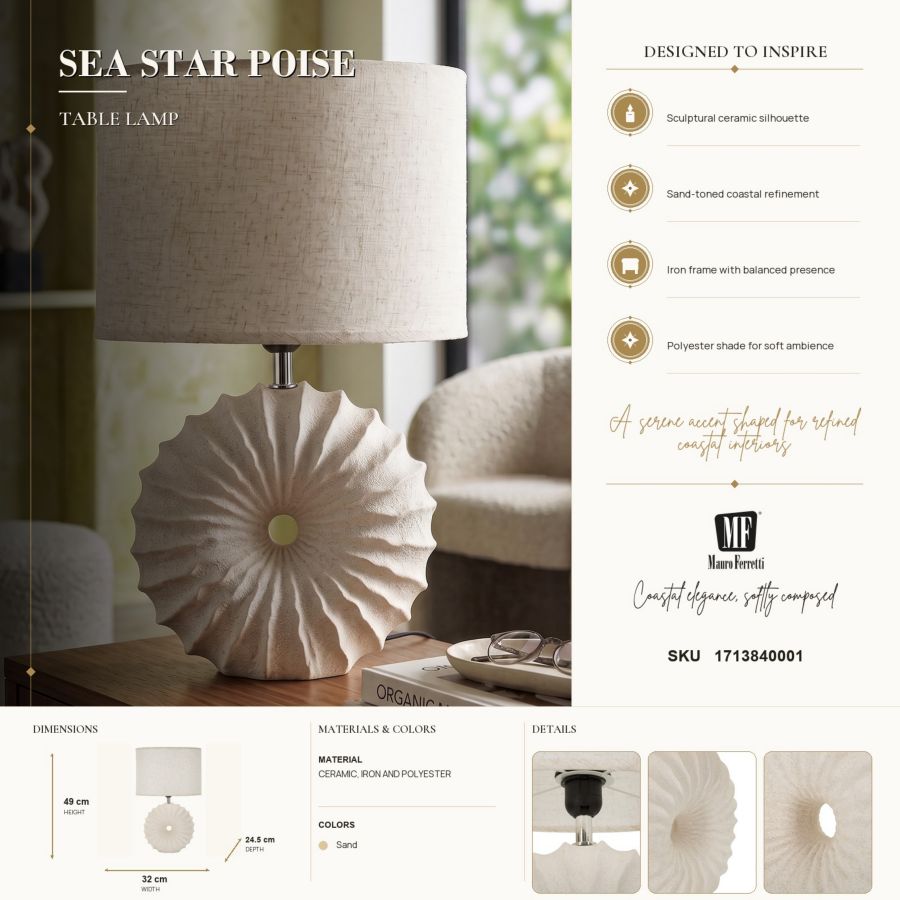 Lampada da tavolo sea star cm 32x24,5x49