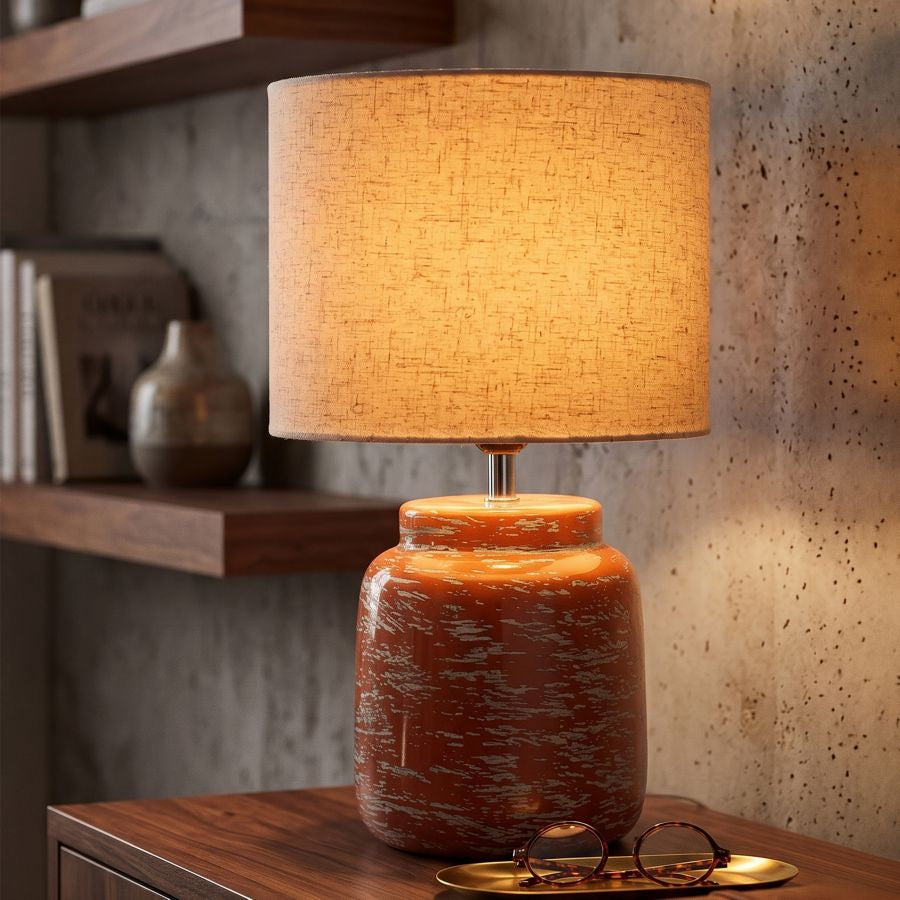 Lampada da tavolo hut arancione cm ø 27x47,5