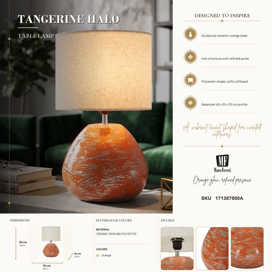 Lampada da tavolo hub arancione cm 30x49