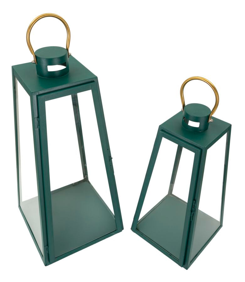 Lanterne grent set 2 pz cm ø 25x25x57-20x20x45