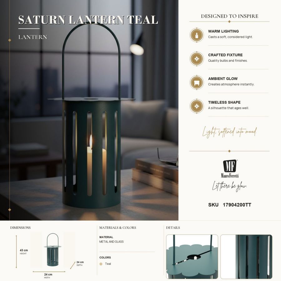 Lanterna saturno ottanio cm ø 24x43