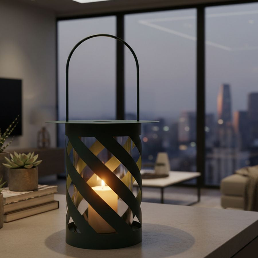 Lanterna saturno ottanio twist cm ø 23x43