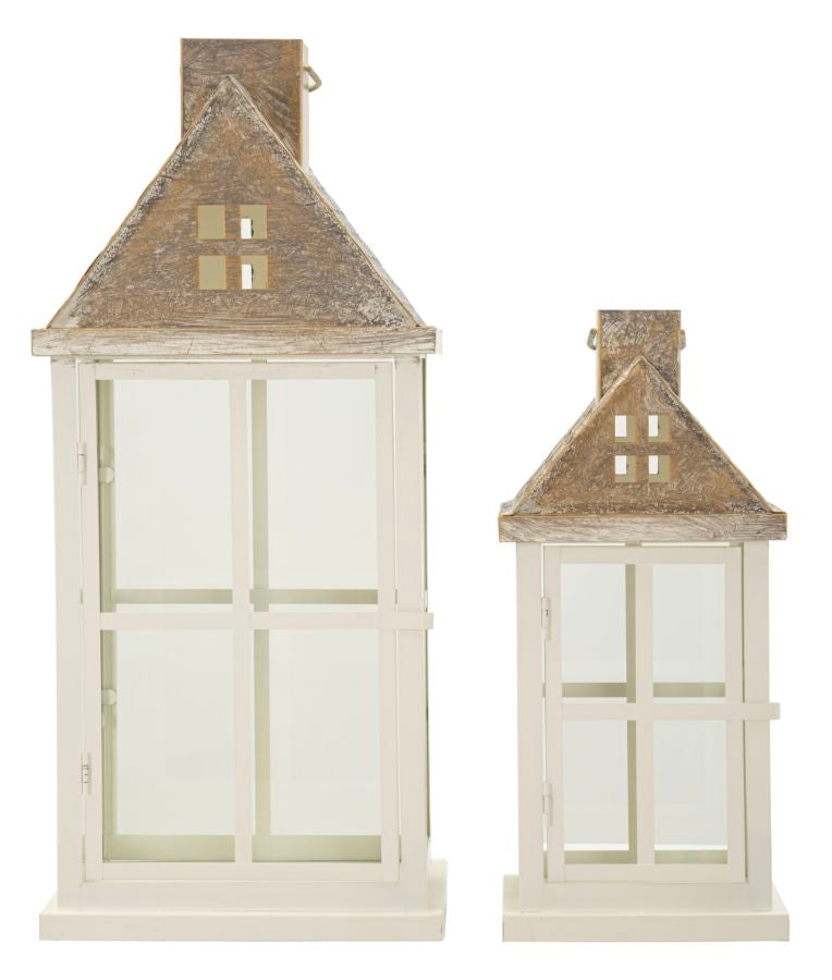 Lanterne home coppia cm 24,5x24,5x55-17x17x37,5 (vetro temperato)