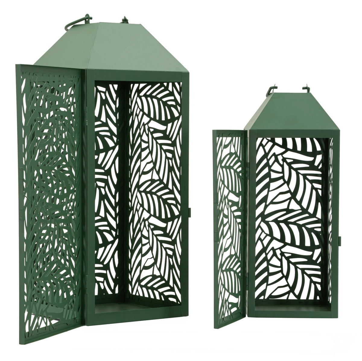 Lanterne carving coppia cm 17,8x17,8x44-13,8x13,8x34