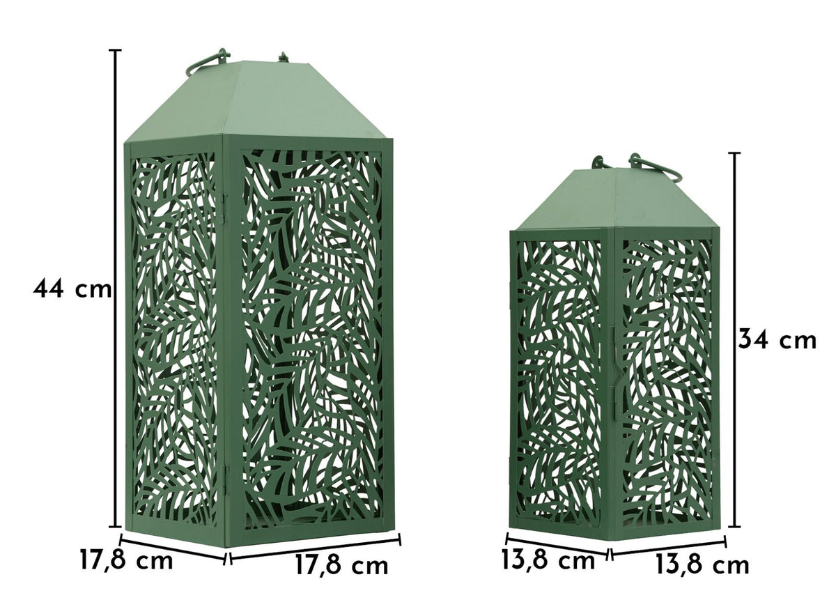 Lanterne carving coppia cm 17,8x17,8x44-13,8x13,8x34