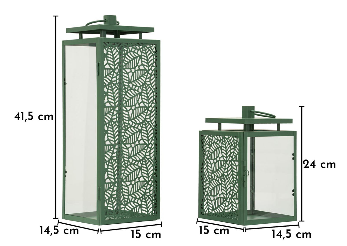 Lanterne hall coppia cm 15x14,5x41,5-15x14,5x24 (vetro temperato)