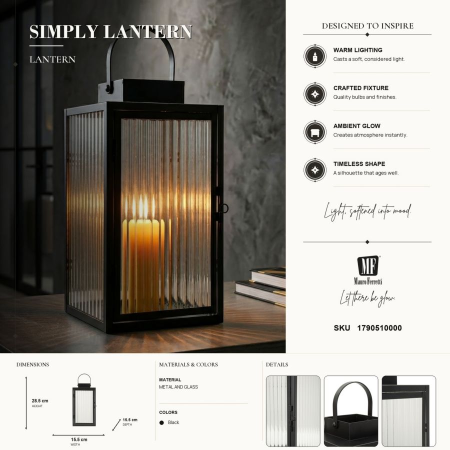 Lanterna simply cm 15,5x15,5x28,5