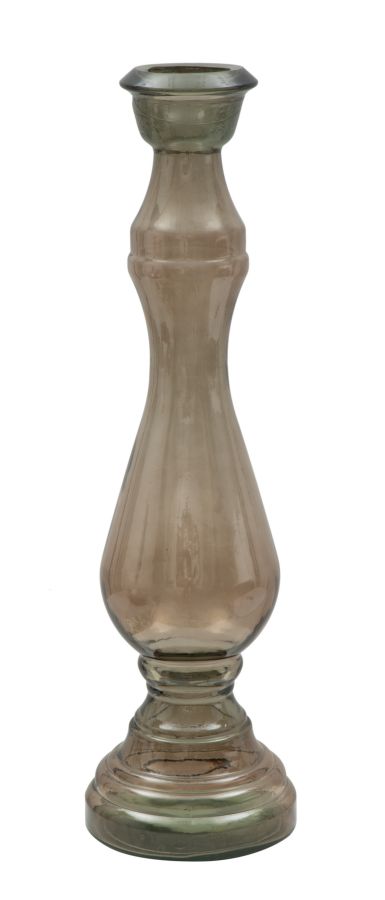 Mauro Ferretti Portacandela Vetro Riciclato Brown Ø 22 x 75 cm (made in Spain)
