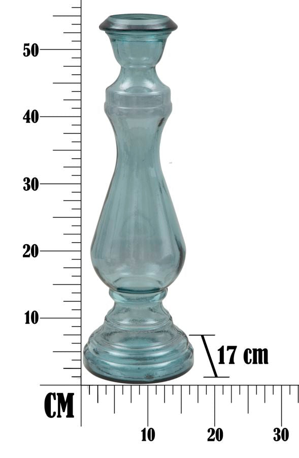 Mauro Ferretti Portacandela Vetro Riciclato Light Ø 17 x 55 cm (made in Spain)