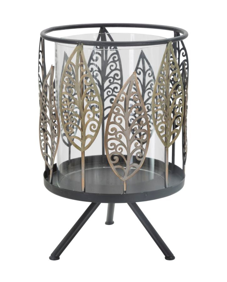 Mauro Ferretti Portacandela Foglie Iron Ø 15 x 24 cm