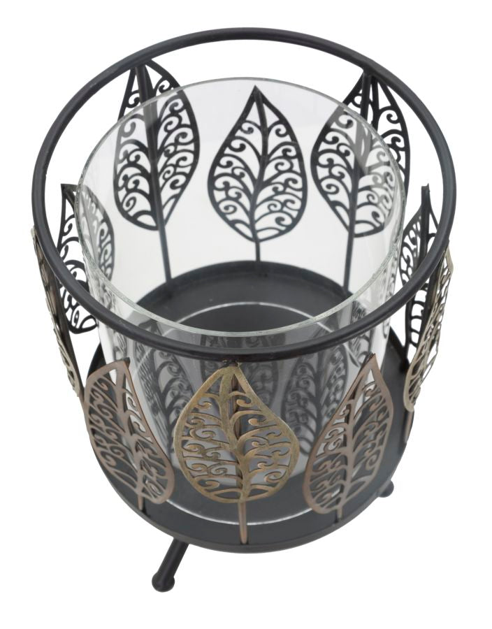 Mauro Ferretti Portacandela Foglie Iron Ø 15 x 24 cm