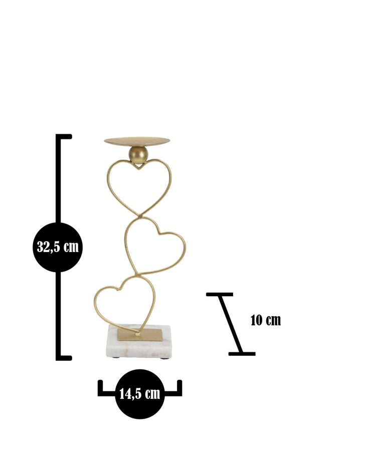 Mauro Ferretti Portacandela Hearts 14,5 x 10 x 32,5 cm
