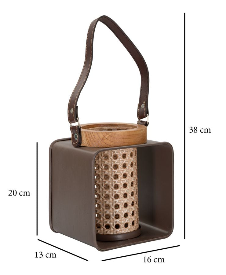 Mauro Ferretti Lanterna Iron-rattan 16 x 13 x 20 cm