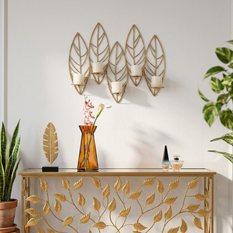 Mauro Ferretti Portacandela Leaf da Muro 66 x 14 x 56 cm