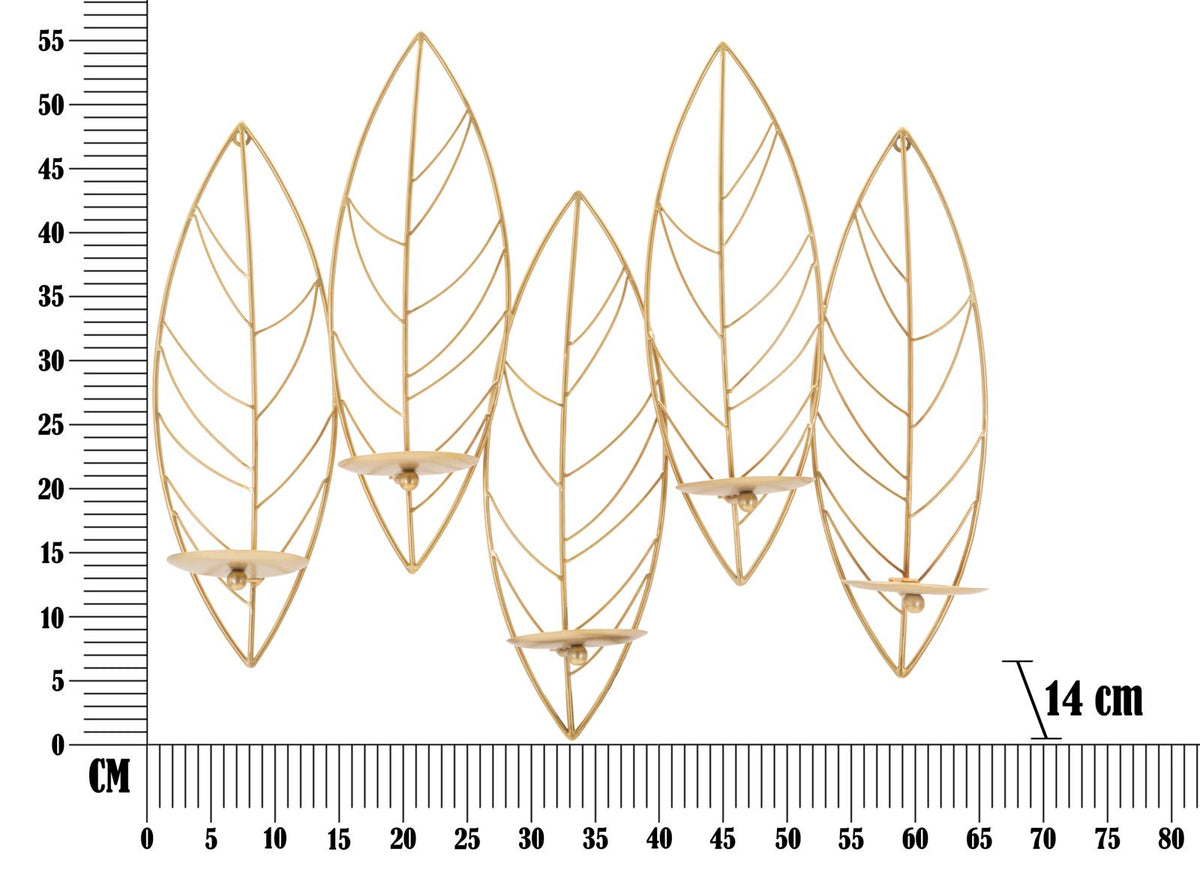 Mauro Ferretti Portacandela Leaf da Muro 66 x 14 x 56 cm
