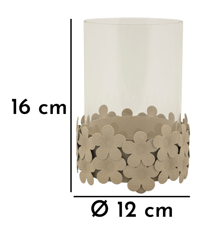 Mauro Ferretti Portacandela Dune con Vetro Ø 12 x 16 cm