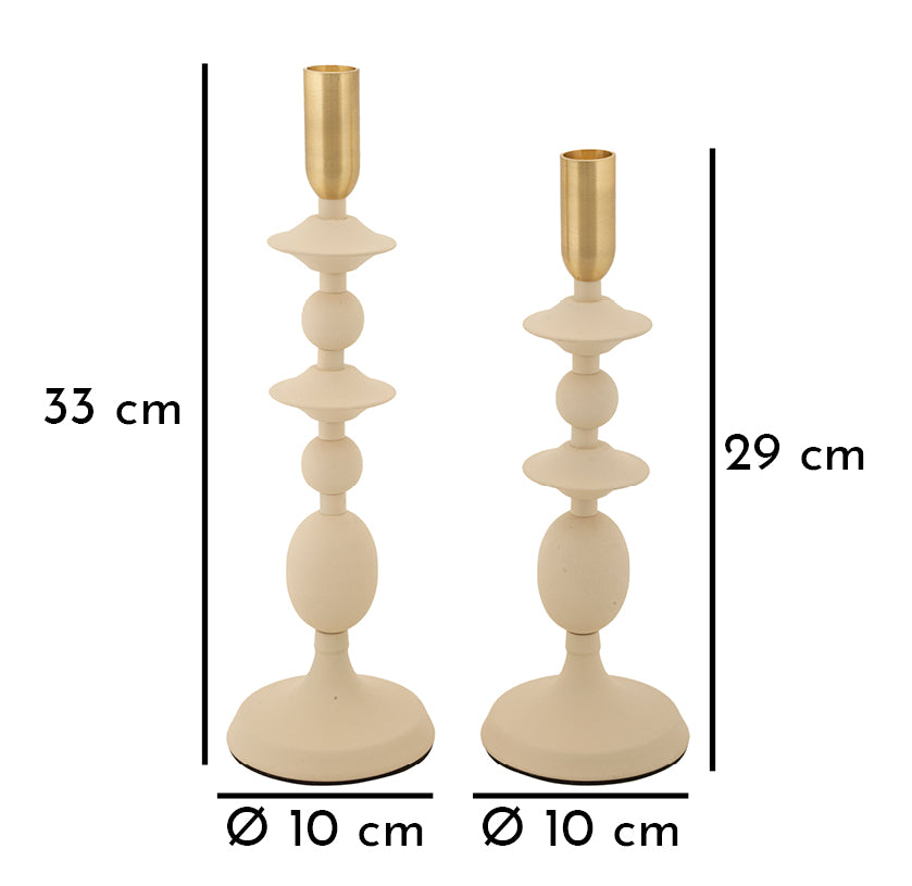 P/cand gemini crema set 2 pz cm ø10x29-10x33