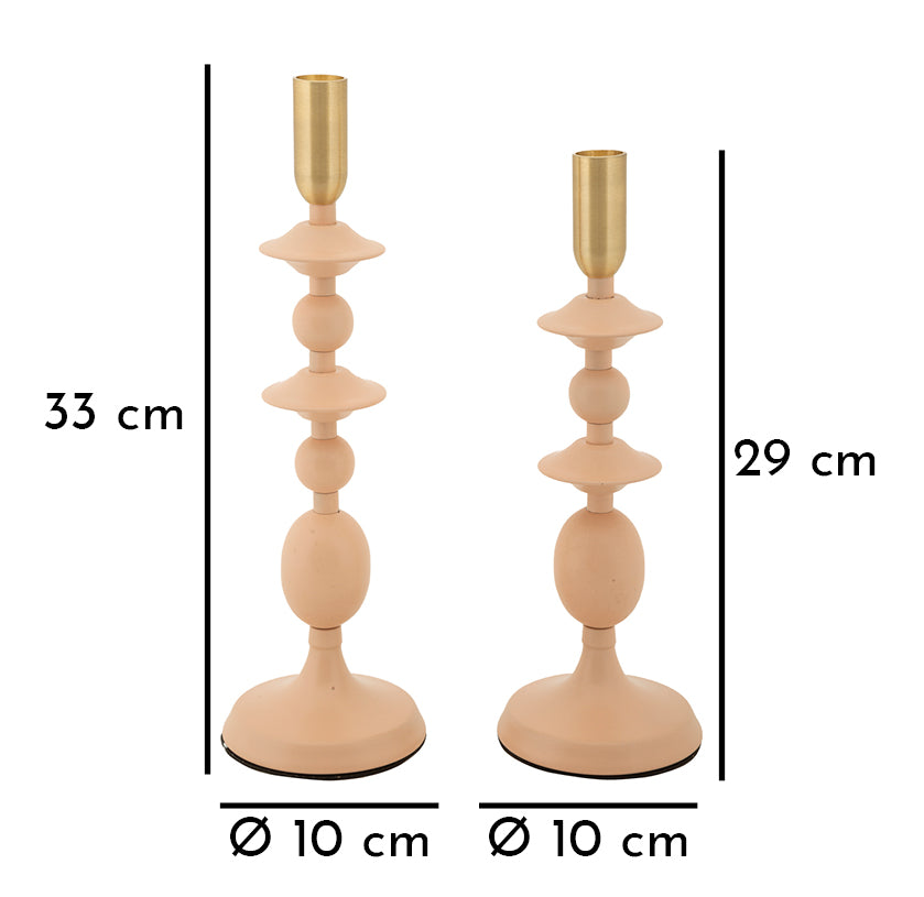 P/cand gemini rosa set 2 pz cm ø 10x29-10x33