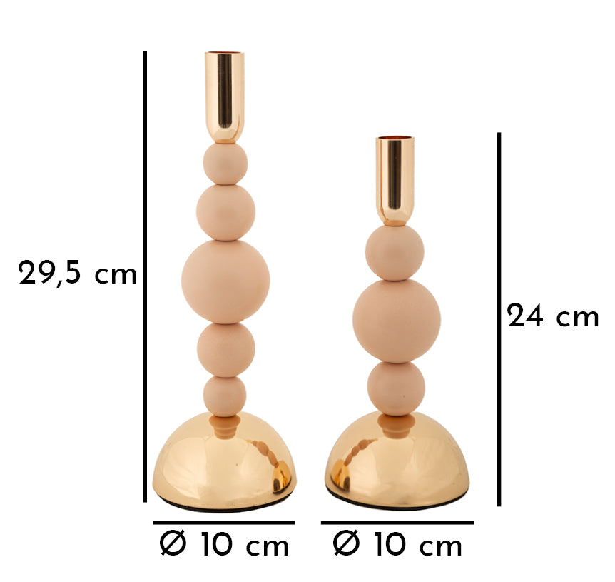 P/cand bolly rosa set 2 pz cm ø 10x24-10x29,5