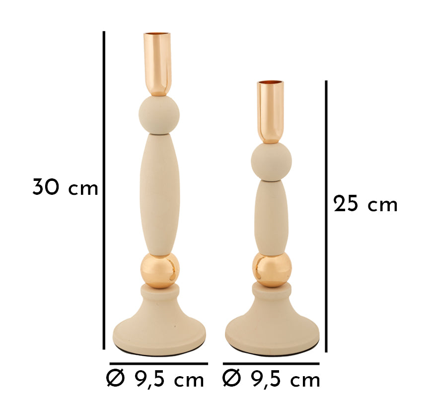 P/cand strek crema set 2 pz cm ø 9,5x25-9,5x30