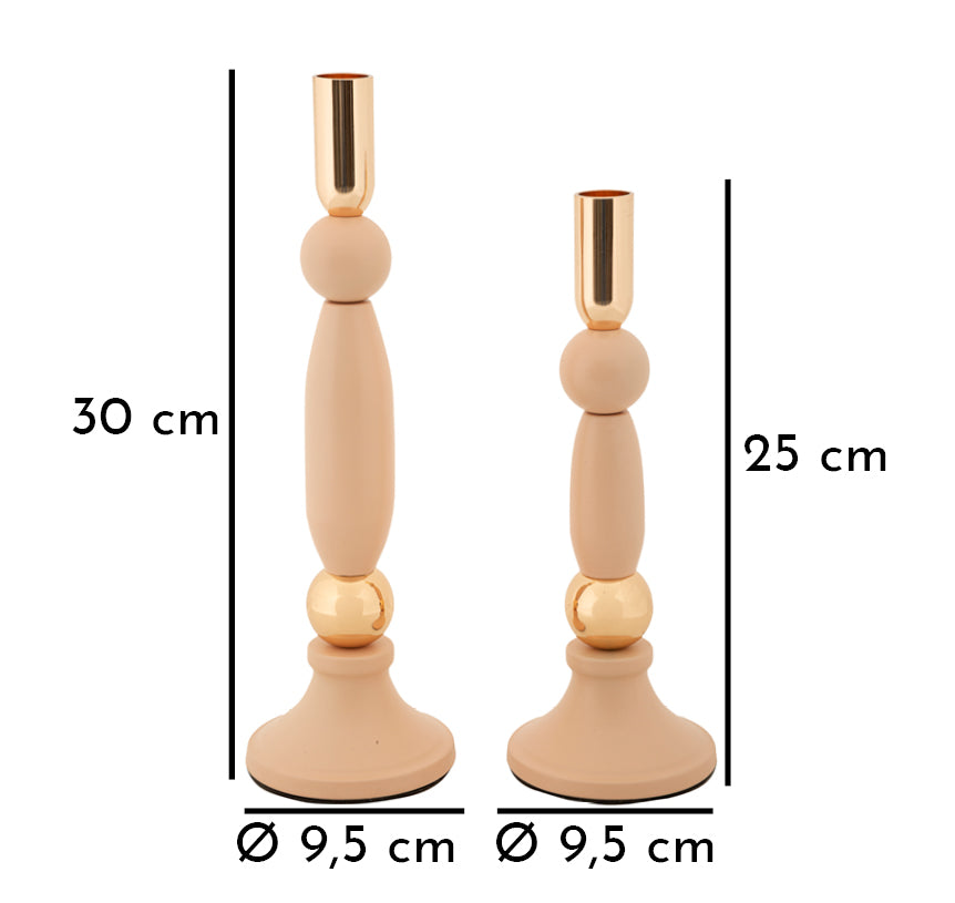 P/cand strek rosa set 2 pz cm ø 9,5x25-9,5x30