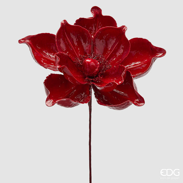 Ramo Magnolia Glossy bordeaux 65 cm diametro 35 cm EDG - Bordeaux