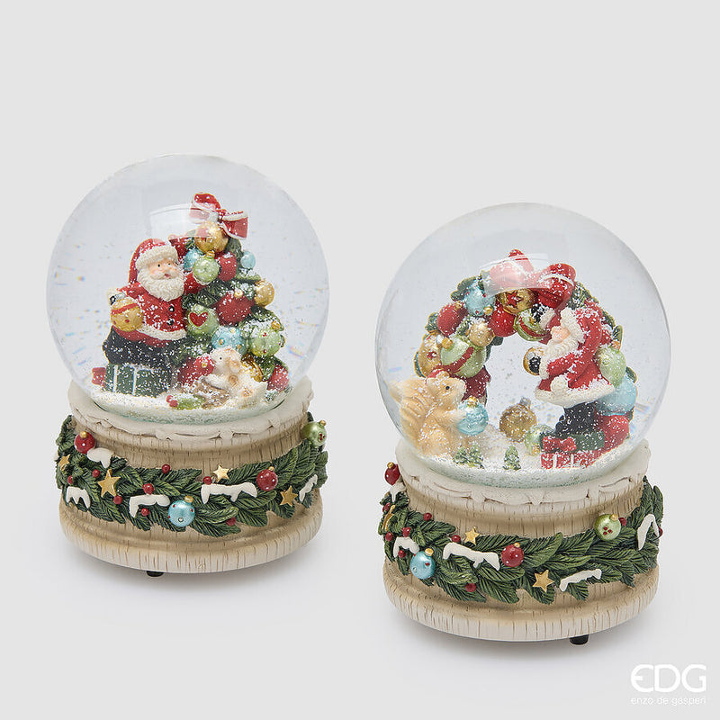 Sfera d’acqua Babbo Natale Decori con carillon 14,5 cm EDG - Multicolore