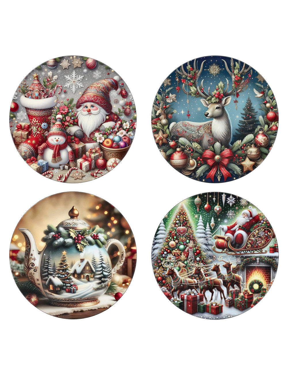 Brandani Sottopiatto Christmas New Set 4 pz – Decori Assortiti